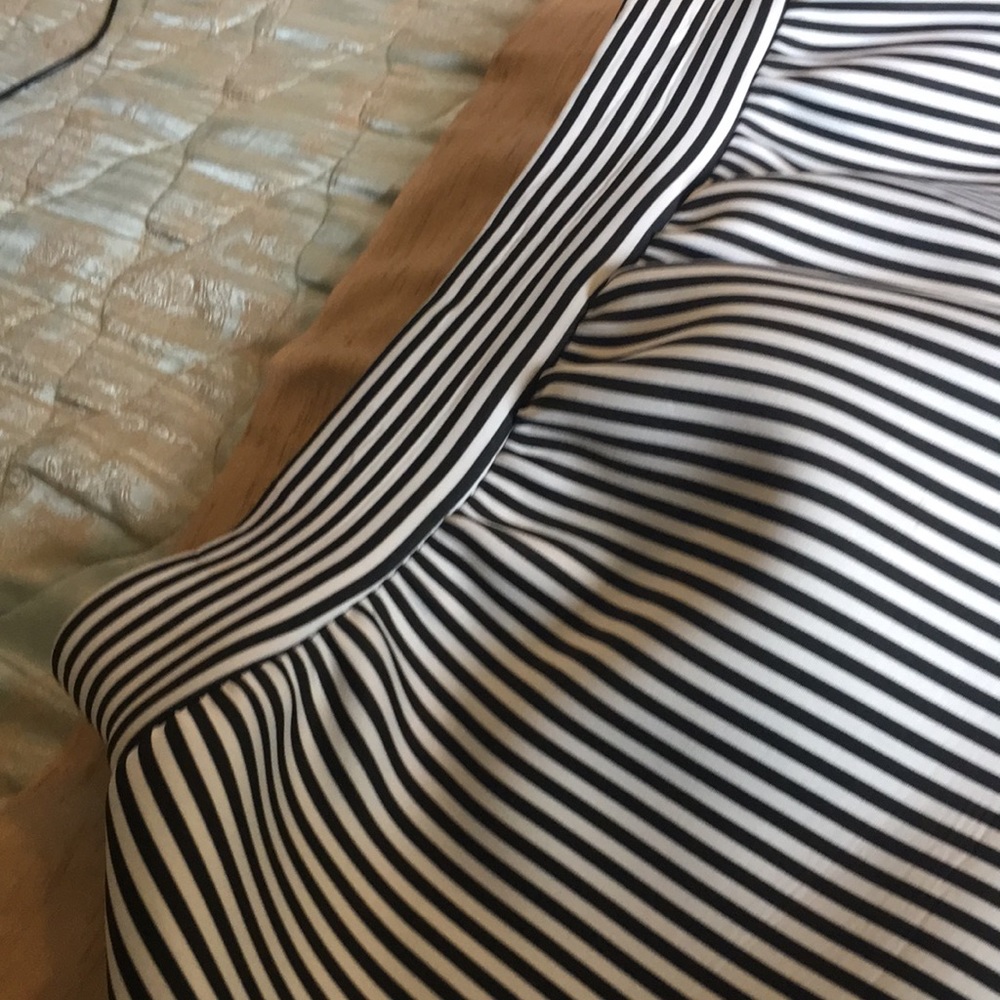 Rainbow Black White Stripe Skirt Large